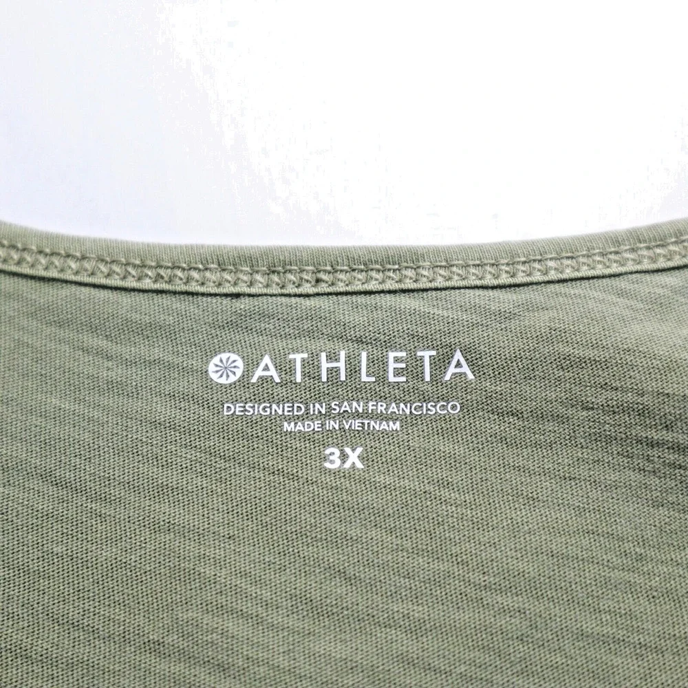 Athleta Size 3X Organic Daily Tank Coop Neck Shadow Olive Green - Picture 8 of 9